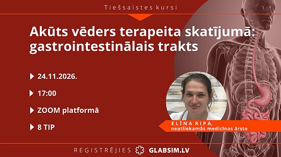 JAUNUMS!!! Tiešsaistes kursi "Akūts vēders terapeita skatījumā: gastrointestinālais trakts" 24.11.2026.